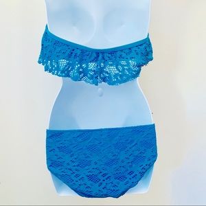 Kenneth Cole Reaction Swim - NWT Kenneth Cole Blue Crochet One Piece Swimsuit Kenneth Cole Reaction Swim - NWT Kenneth Cole Blue Crochet One Piece Swimsuit